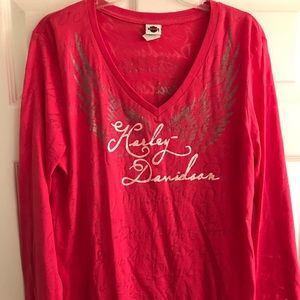Harley Davidson Pink Long Sleeve Shirt XL